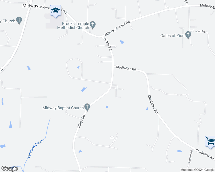 map of restaurants, bars, coffee shops, grocery stores, and more near 123 Ridgeway Lane in Lexington