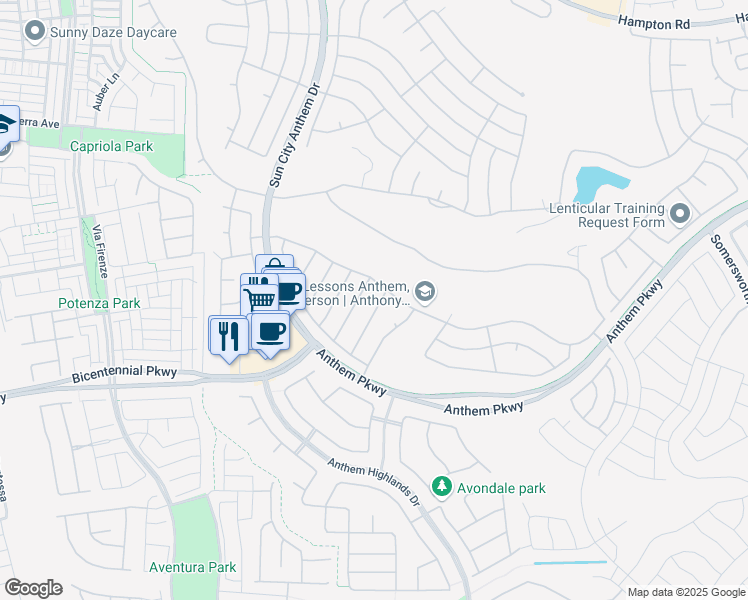 map of restaurants, bars, coffee shops, grocery stores, and more near 2309 Little Bighorn Drive in Henderson