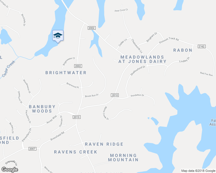 map of restaurants, bars, coffee shops, grocery stores, and more near 1628 Brook Run Drive in Raleigh