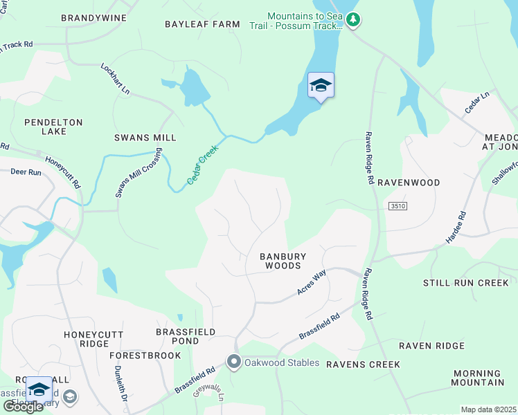 map of restaurants, bars, coffee shops, grocery stores, and more near 1325 Woodmanor Drive in Raleigh