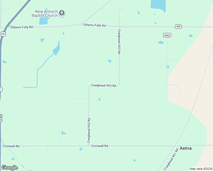 map of restaurants, bars, coffee shops, grocery stores, and more near Craighead 953 Road in Craighead County