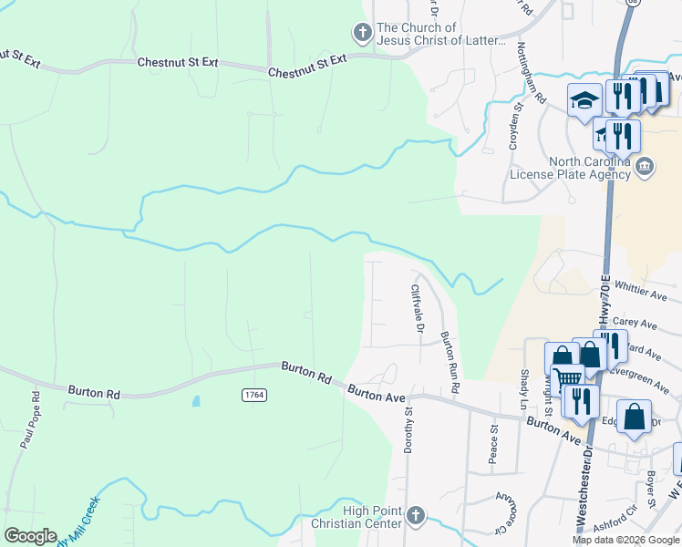 map of restaurants, bars, coffee shops, grocery stores, and more near 438 Mae Kennedy Road in Thomasville