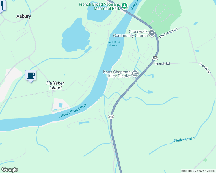 map of restaurants, bars, coffee shops, grocery stores, and more near 2005 Serene Cove Way in Knoxville