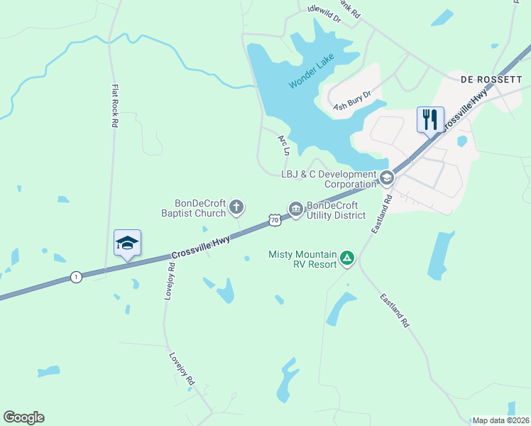 map of restaurants, bars, coffee shops, grocery stores, and more near 8641 Bockman Way in Sparta