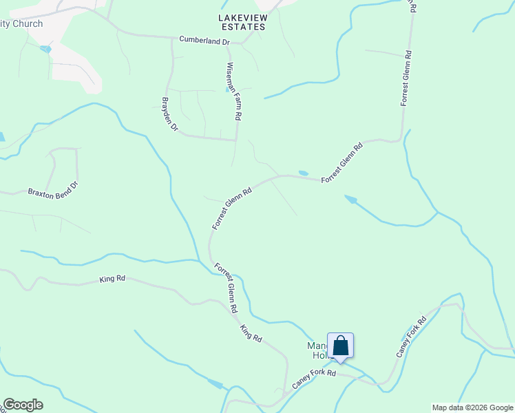 map of restaurants, bars, coffee shops, grocery stores, and more near 7394 Forrest Glenn Road in Fairview