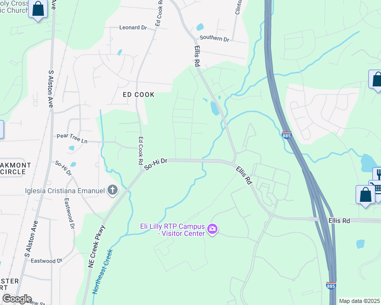map of restaurants, bars, coffee shops, grocery stores, and more near 120 Torpoint Road in Durham