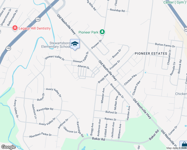 map of restaurants, bars, coffee shops, grocery stores, and more near 2021 Avery Park Drive in Smyrna