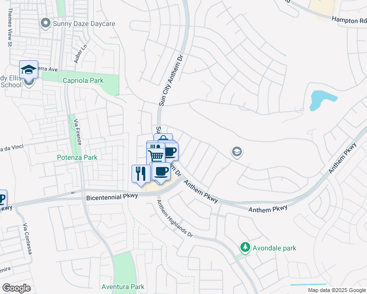map of restaurants, bars, coffee shops, grocery stores, and more near 2323 Desert Fox Drive in Henderson