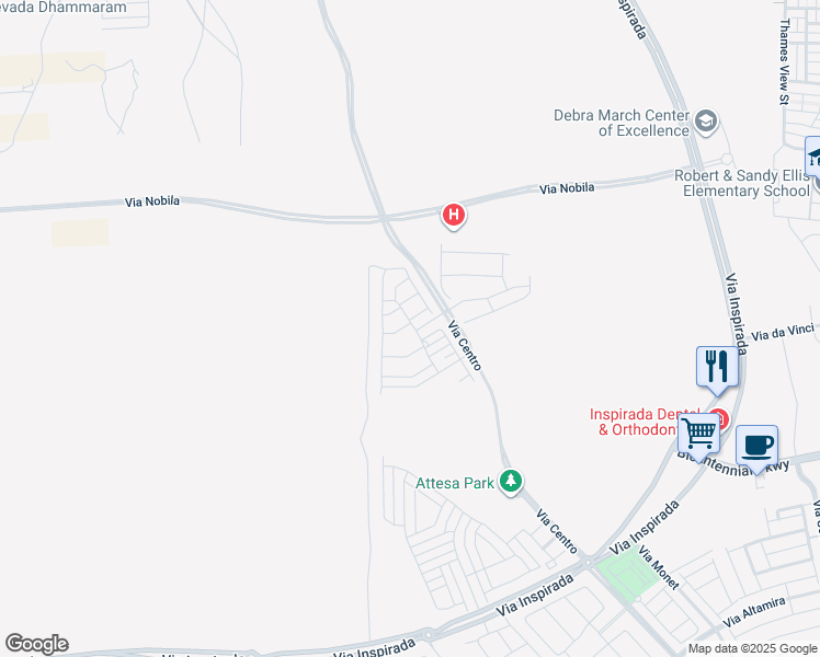map of restaurants, bars, coffee shops, grocery stores, and more near 3571 Sorridere Lane in Henderson