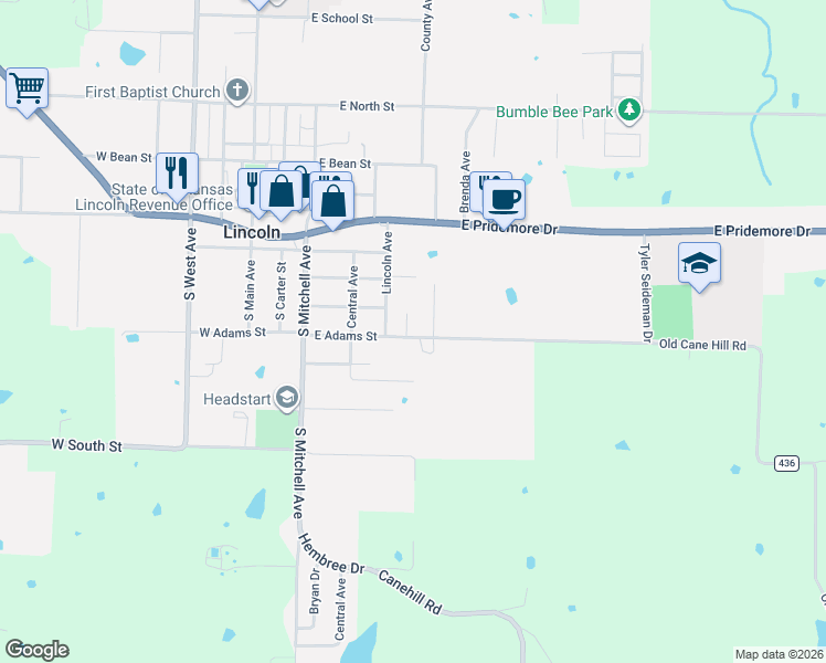 map of restaurants, bars, coffee shops, grocery stores, and more near 610 Jason Place in Lincoln