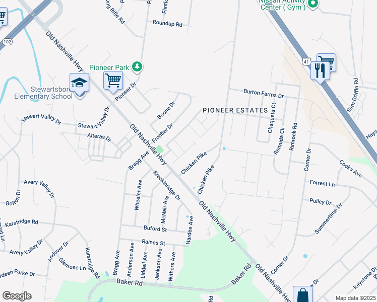 map of restaurants, bars, coffee shops, grocery stores, and more near 312 Chicken Pike in Smyrna