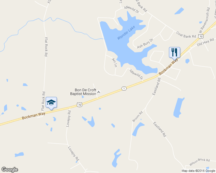 map of restaurants, bars, coffee shops, grocery stores, and more near 8641 Bockman Way in Sparta