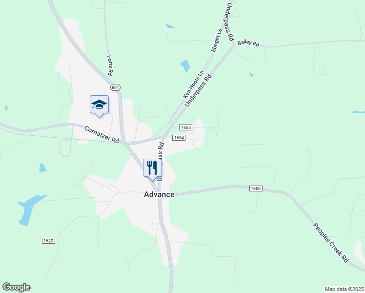 map of restaurants, bars, coffee shops, grocery stores, and more near 142 Old Mill Road in Advance