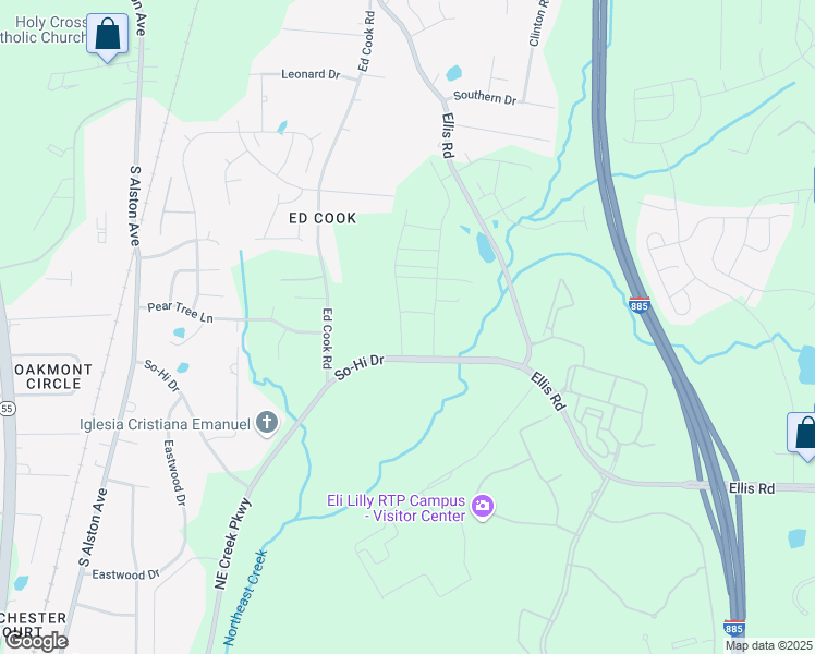 map of restaurants, bars, coffee shops, grocery stores, and more near 122 Zante Currant Road in Durham