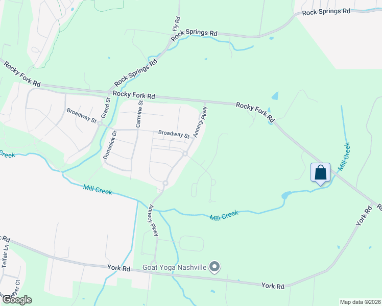 map of restaurants, bars, coffee shops, grocery stores, and more near 2429 Rocky Fork Road in Nolensville