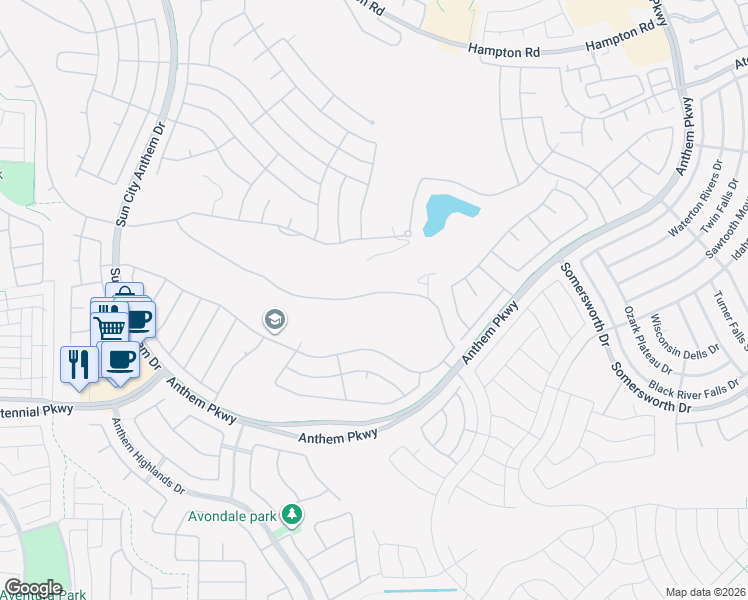 map of restaurants, bars, coffee shops, grocery stores, and more near 2449 Hardin Ridge Drive in Henderson