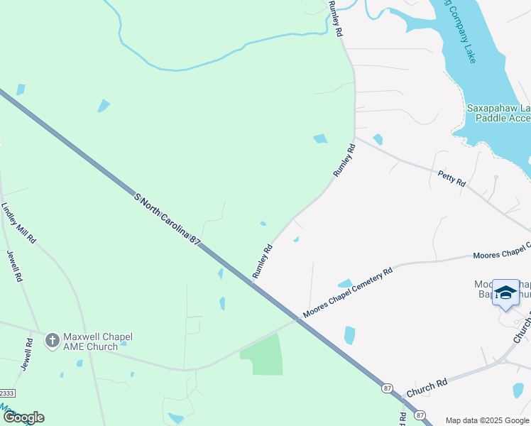 map of restaurants, bars, coffee shops, grocery stores, and more near 5983 Rumley Road in Graham
