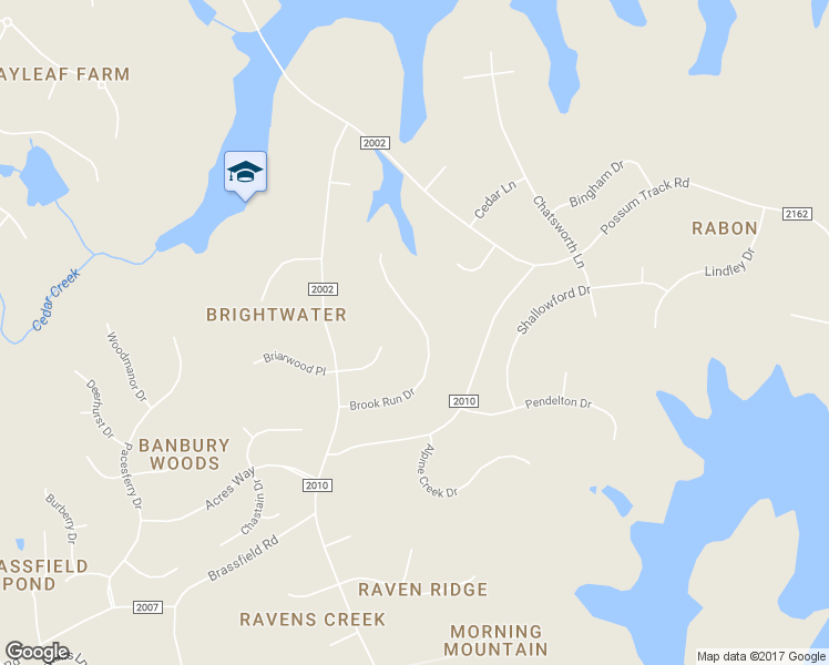 map of restaurants, bars, coffee shops, grocery stores, and more near 1625 Brook Run Drive in Raleigh