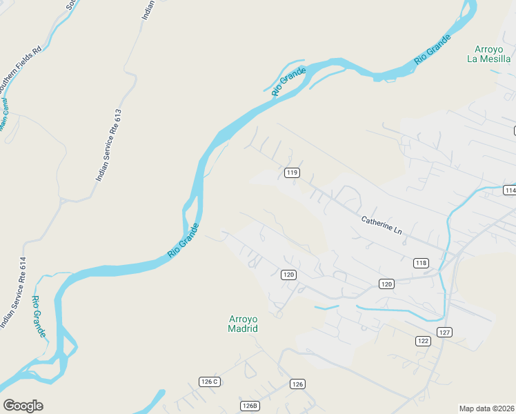 map of restaurants, bars, coffee shops, grocery stores, and more near North Terrace Farm Road in Española