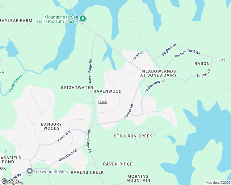 map of restaurants, bars, coffee shops, grocery stores, and more near 1625 Brook Run Drive in Raleigh