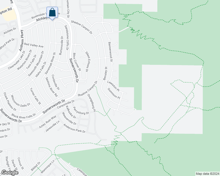 map of restaurants, bars, coffee shops, grocery stores, and more near 2158 Gunnison Place in Henderson