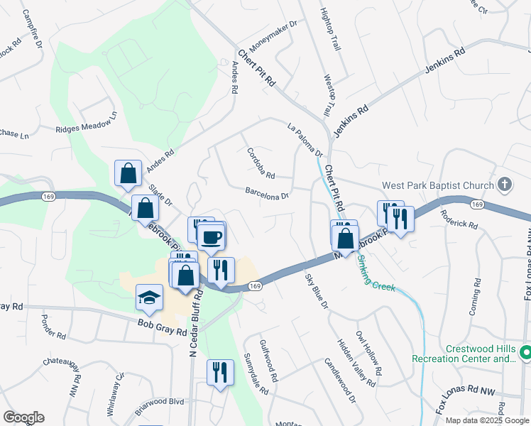 map of restaurants, bars, coffee shops, grocery stores, and more near 9138 Kettering Way in Knoxville