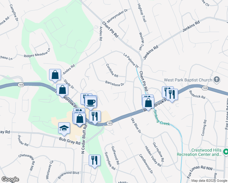 map of restaurants, bars, coffee shops, grocery stores, and more near 9138 Kettering Way in Knoxville