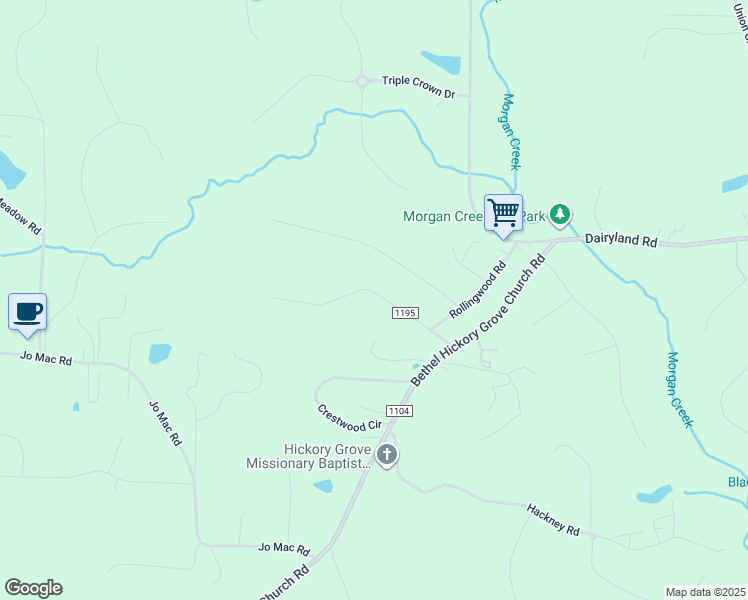 map of restaurants, bars, coffee shops, grocery stores, and more near 1410 Meadow Lane in Chapel Hill