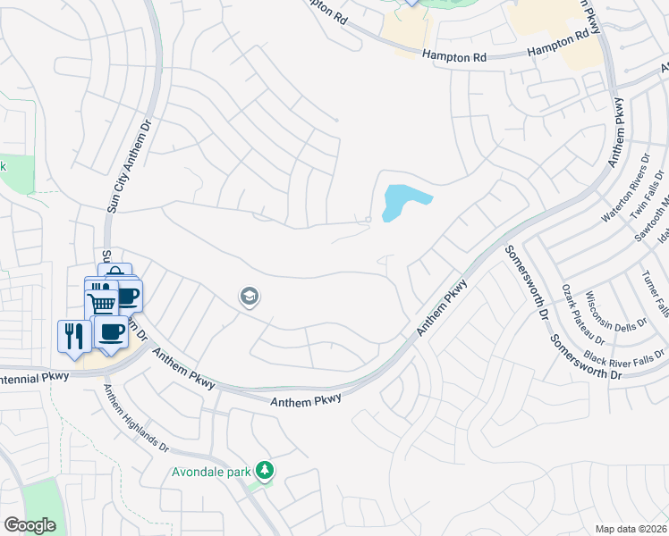 map of restaurants, bars, coffee shops, grocery stores, and more near 2449 Hardin Ridge Drive in Henderson
