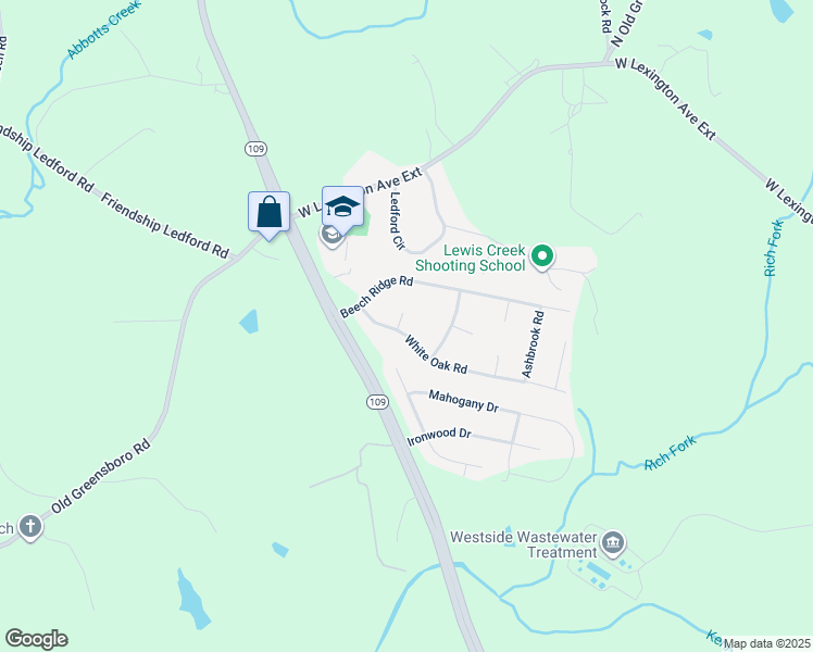 map of restaurants, bars, coffee shops, grocery stores, and more near 197 White Oak Road in Thomasville