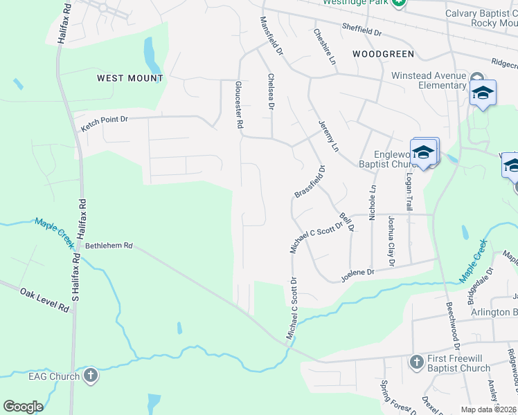 map of restaurants, bars, coffee shops, grocery stores, and more near 5044 Netherwood Rd in Rocky Mt