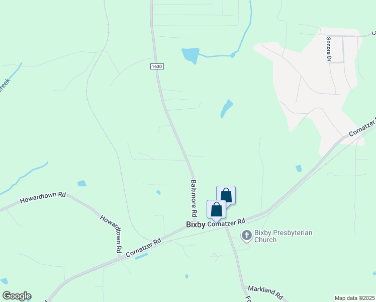 map of restaurants, bars, coffee shops, grocery stores, and more near 1393 Baltimore Road in Advance