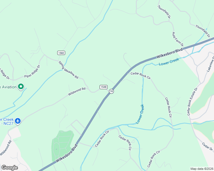 map of restaurants, bars, coffee shops, grocery stores, and more near 325 Wildwood Road in Lenoir