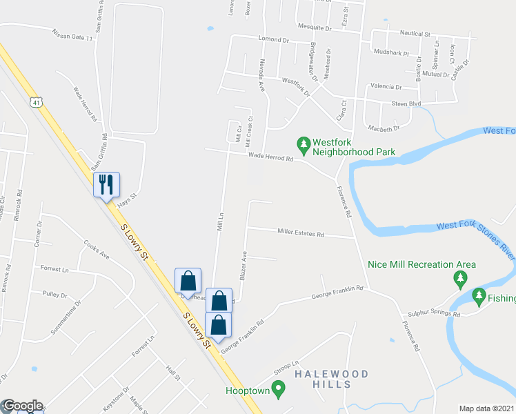 map of restaurants, bars, coffee shops, grocery stores, and more near 714 Blazer Avenue in Smyrna