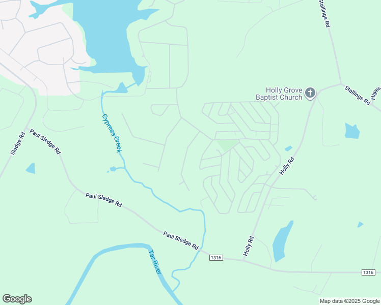 map of restaurants, bars, coffee shops, grocery stores, and more near 115 Santee Drive in Louisburg