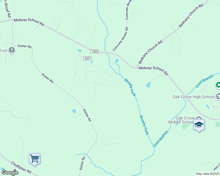map of restaurants, bars, coffee shops, grocery stores, and more near 300 Big Fish Lane in Winston-Salem