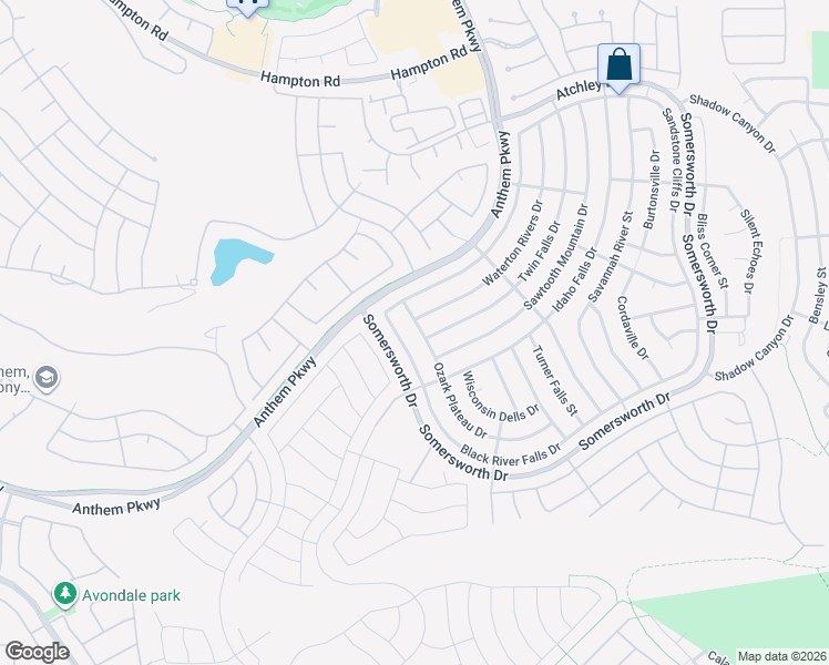 map of restaurants, bars, coffee shops, grocery stores, and more near 2325 Ozark Plateau Drive in Henderson