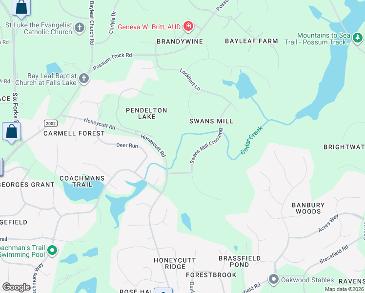 map of restaurants, bars, coffee shops, grocery stores, and more near 12103 Betts Lane in Raleigh