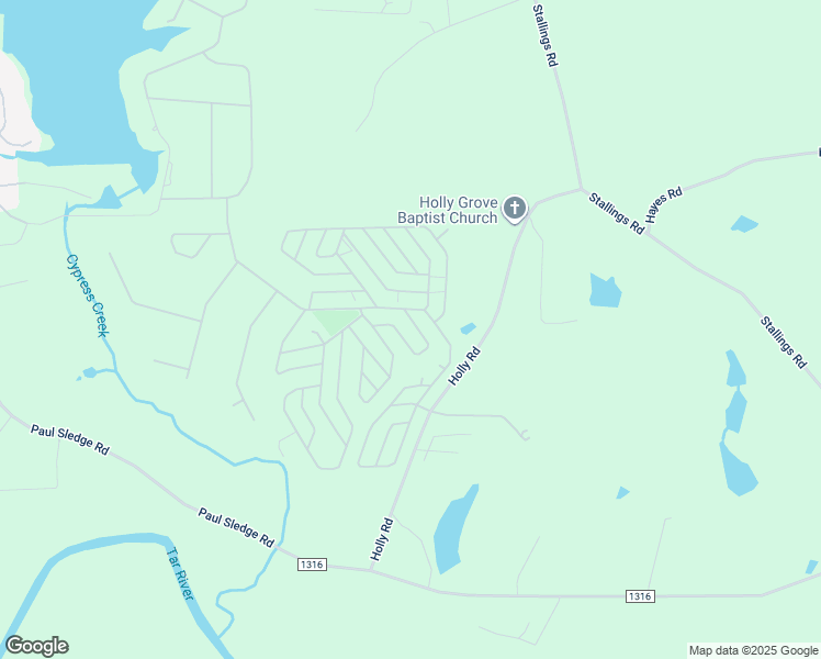 map of restaurants, bars, coffee shops, grocery stores, and more near 145 Okmulgee Drive in Spring Hope
