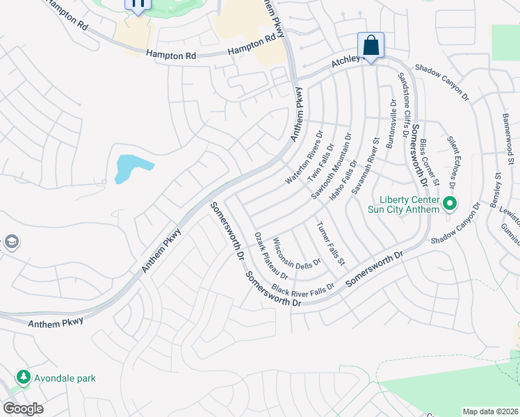 map of restaurants, bars, coffee shops, grocery stores, and more near 2232 Waterton Rivers Drive in Henderson
