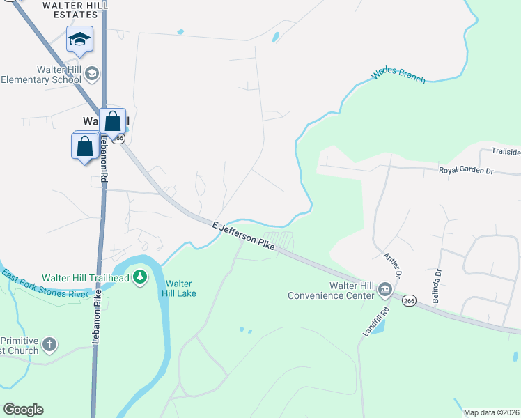 map of restaurants, bars, coffee shops, grocery stores, and more near 6310 Wade Springs Road in Murfreesboro