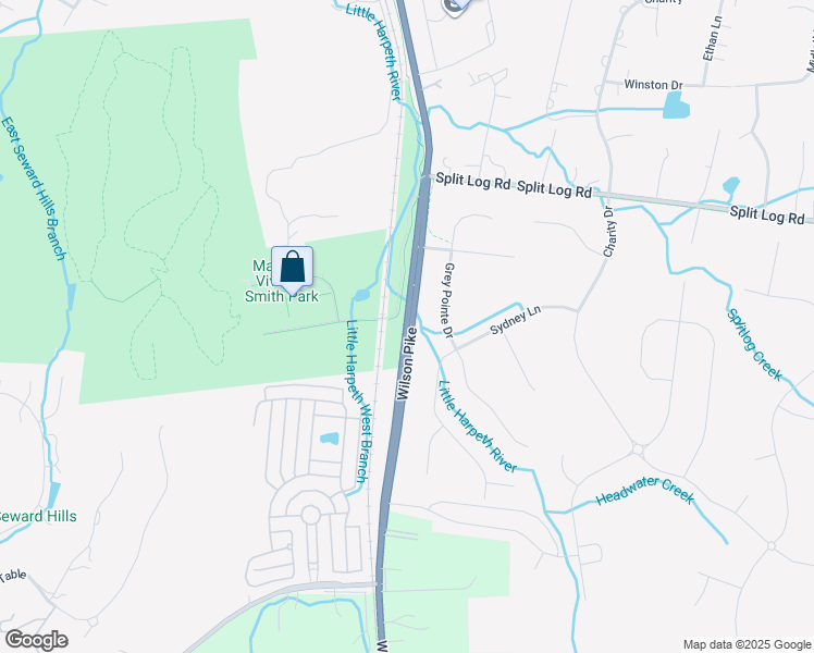 map of restaurants, bars, coffee shops, grocery stores, and more near Wilson Pike in Franklin