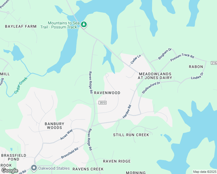map of restaurants, bars, coffee shops, grocery stores, and more near 1633 Brook Run Drive in Raleigh