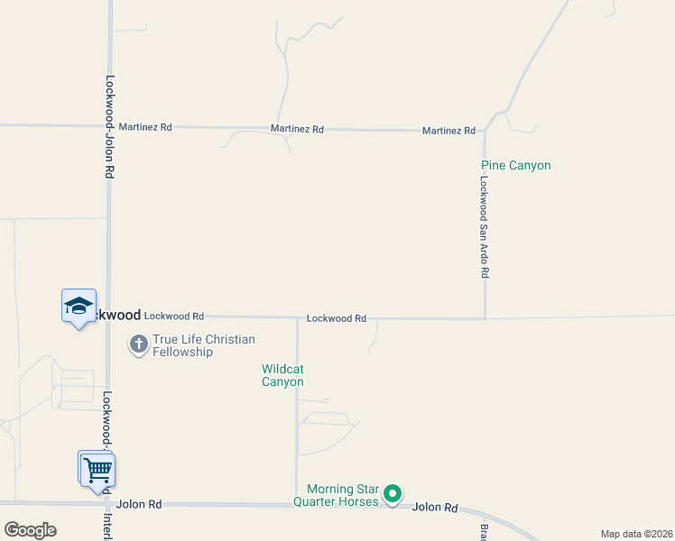 map of restaurants, bars, coffee shops, grocery stores, and more near 50645 Lockwood Road in Lockwood