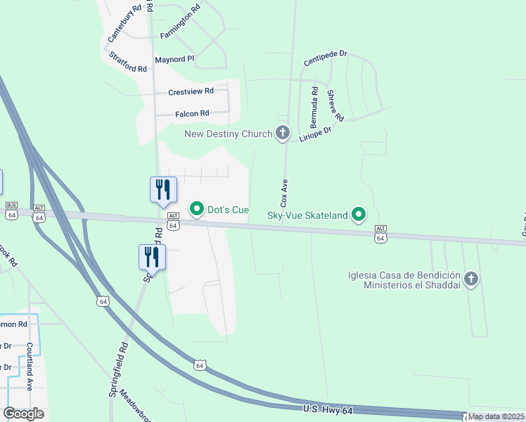 map of restaurants, bars, coffee shops, grocery stores, and more near in Rocky Mount