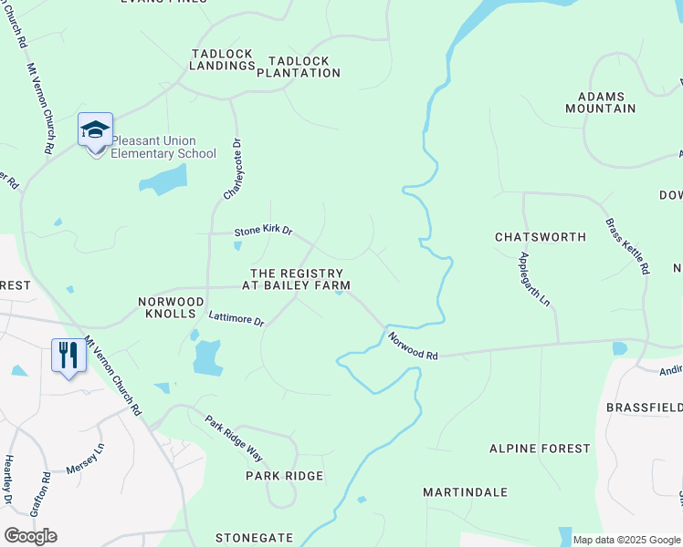 map of restaurants, bars, coffee shops, grocery stores, and more near 1137 Stone Kirk Drive in Raleigh