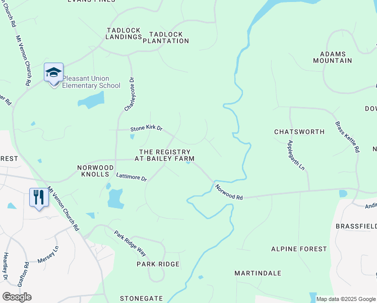 map of restaurants, bars, coffee shops, grocery stores, and more near 1137 Stone Kirk Drive in Raleigh