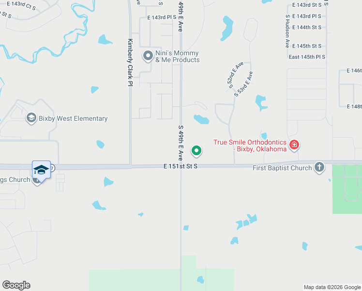map of restaurants, bars, coffee shops, grocery stores, and more near 14901 South Yale Avenue in Bixby