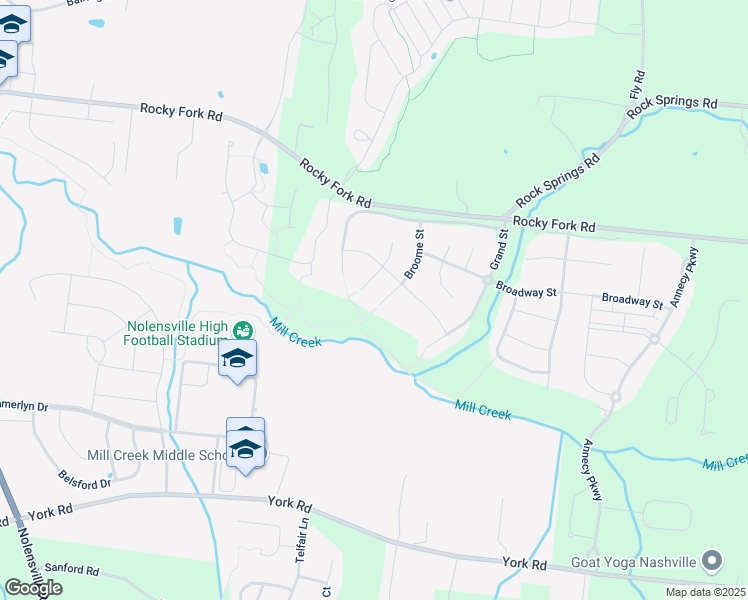 map of restaurants, bars, coffee shops, grocery stores, and more near 2216 Nolita Court in Nolensville