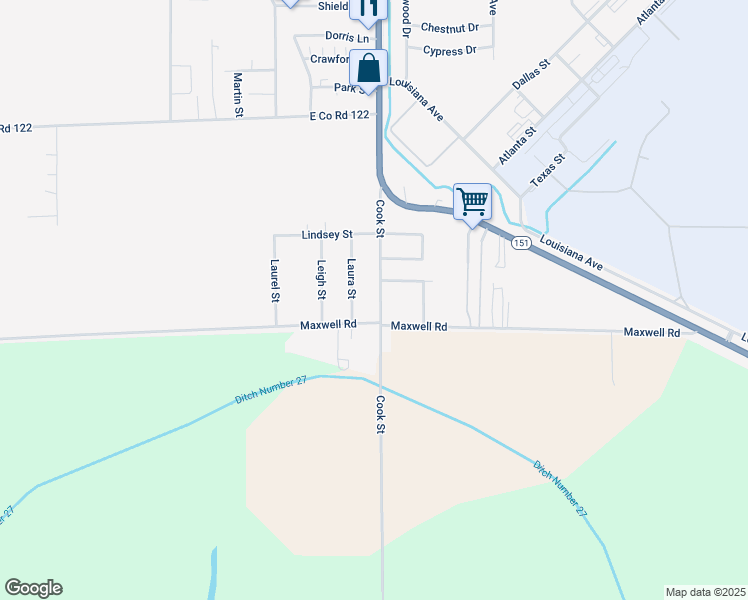 map of restaurants, bars, coffee shops, grocery stores, and more near 535 Cook St in Blytheville